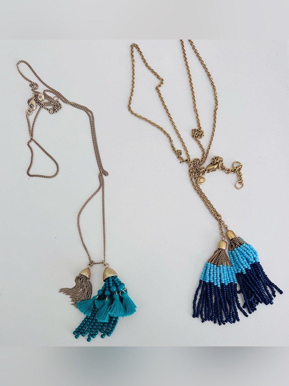 TWO‼️ J Crew Gold Chain TASSEL Necklaces